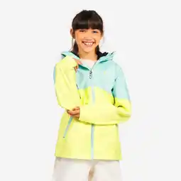 Decathlon Zeiljas regenjas voor kinderen Sailing 100 blauw citroengeel aanbieding