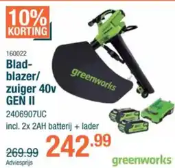 Cevo Greenworks Bladblazer/ zuiger 40v GEN II 2406907UC aanbieding