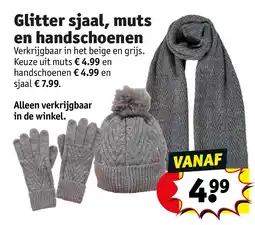 Kruidvat Glitter sjaal, muts en handschoenen aanbieding