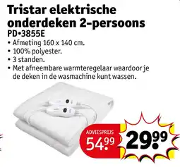 Kruidvat Tristar elektrische onderdeken 2-persoons aanbieding