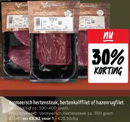 Jumbo Vermeersch hertensteak, hertenkalffilet of hazenrugfilet aanbieding