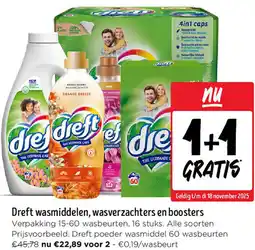 Jumbo Dreft wasmiddelen, wasverzachters en boosters aanbieding