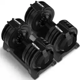 Decathlon Verstelbare dumbbells 24kg (set van 2) – 12 gewichtsniveaus met draaigreep aanbieding