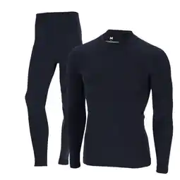 Decathlon Xtreme Thermoset Heren Merino Wol - Thermoshirt + Thermolegging - Marineblauw aanbieding
