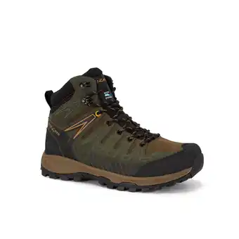 Decathlon Heren wandelschoenen THUNDER LEATHER MID WP DONKERGROEN HONING aanbieding