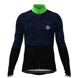 Decathlon Wintershirt met lange mouwen ORDINO MAP zwart / groen aanbieding