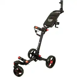 Decathlon AXGLO TRI-360 V2, CHARIOT DE GOLF MANUEL, ROUE PIVOTANTE, NOIR/ROUGE aanbieding