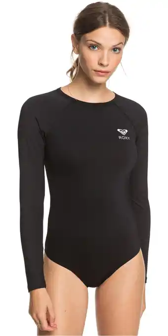 Decathlon Langärmliger Badeanzug ESSENTIALS Schwarz Dames aanbieding