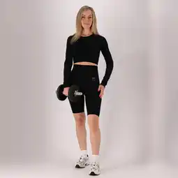 Decathlon Xtreme - Sport crop top dames - Lange mouwen - Zwart - 1-Stuk - Sport top dames aanbieding