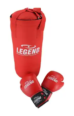 Decathlon Bokszak kind 1–7 jaar met handschoenen, rood, 50 x 20 cm aanbieding
