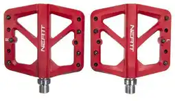 Decathlon Neatt nylon platte pedalen 5 pinnen rood aanbieding