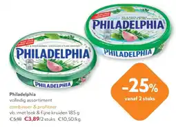 OKay Philadelphia met look & fijne kruiden 185 g aanbieding