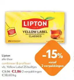 OKay Lipton Yellow Label 25 builtjes aanbieding