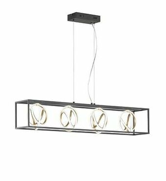 Zelfbouwmarkt Hanglamp Led Zwart Goud 15w 5900lm Dimmer Lengte 110cm aanbieding