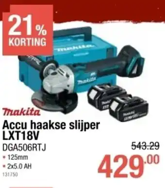 Cevo Accu haakse slijper LXT18V aanbieding