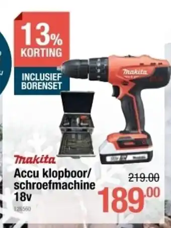 Accu klopboor/schroefmachine 18v