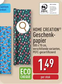 ALDI Home creation geschenkpapier aanbieding