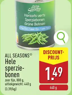 ALDI All seasons hele sperziebonen aanbieding