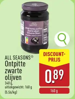 ALDI All seasons ontpitte zwarte olijven aanbieding