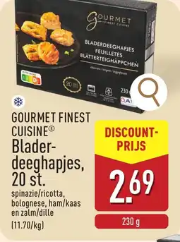 ALDI Gourmet finest cuisine bladerdeeghapjes aanbieding