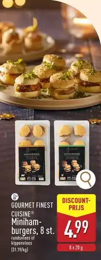 ALDI Gourmet finest cuisine minihamburgers aanbieding