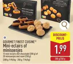 ALDI Gourmet finest cuisine mini-eclairs of minisoesjes aanbieding
