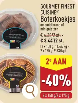 ALDI Gourmet finest cuisine boterkoekjes aanbieding