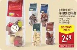 ALDI Moser roth feestchocolade aanbieding