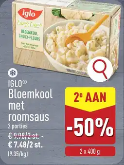 ALDI Iglo bloemkool met roomsaus aanbieding