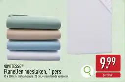 ALDI Novitesse flanellen hoeslaken aanbieding