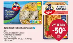 Delhaize Bereide schotel op basis van vis aanbieding