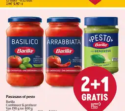 Delhaize Pastasaus of pesto aanbieding