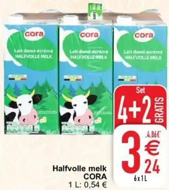 Cora Halfvolle melk 6x1L aanbieding