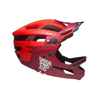 Decathlon Gringo de la Pampa rode mountainbikehelm met afneembare kinbescherming aanbieding