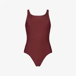 Decathlon Dames premium badpak met geintegreerde BH voor zwemmen, surfen, kiten rood aanbieding