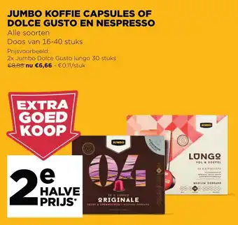 Jumbo Koffie Capsules of Dolce Gusto en Nespresso aanbieding