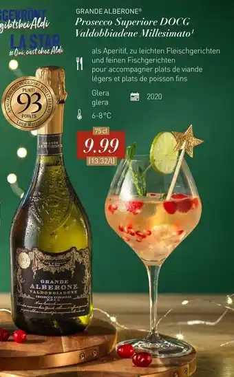 ALDI Prosecco Superiore DOCG Valdobbiadene Millesimato aanbieding