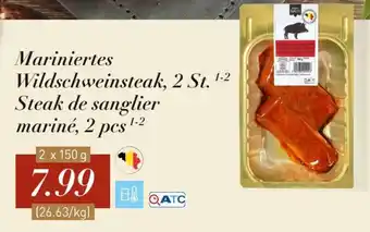 ALDI Matiniertes Wildschweinsteak, Steak de sanglier marine 2x150g aanbieding