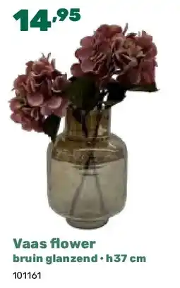 Happyland Vaas flower bruin glanzend • h37 cm aanbieding