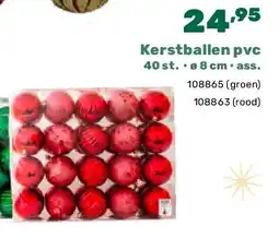 Happyland Kerstballen pvc 40 st. • ø 8 cm • ass aanbieding
