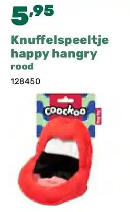 Happyland Knuffelspeeltje happy hangry rood aanbieding