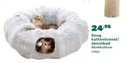 Happyland Snug kattentunnel/ donutbed 80x80x25 cm aanbieding