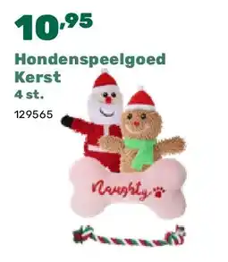 Happyland Hondenspeelgoed Kerst 4 st aanbieding
