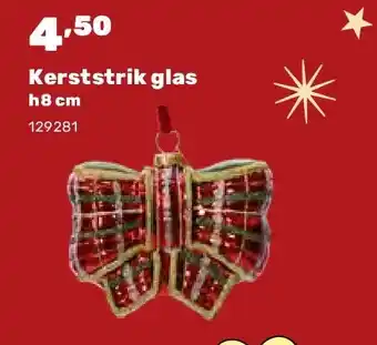 Happyland Kerststrik glas h8 cm aanbieding