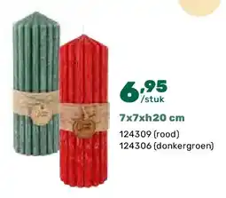 Happyland Kaars ribble 7x7xh20 cm aanbieding