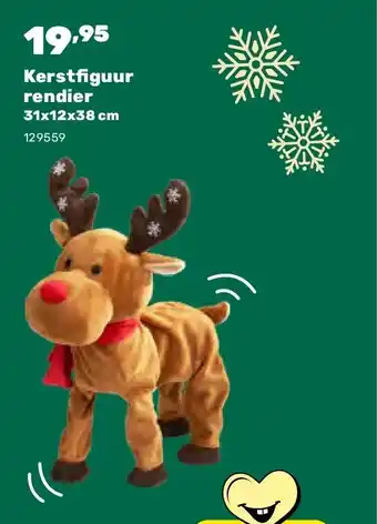 Happyland Kerstfiguur rendier 31x12x38 cm aanbieding