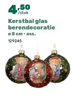 Happyland Kerstbal glas berendecoratie ø 8 cm • ass aanbieding