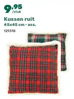 Happyland Kussen ruit 45x45 cm • ass aanbieding