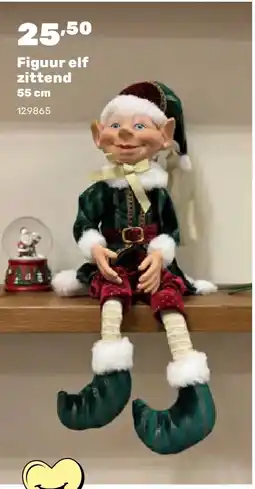 Happyland Figuur elf zittend 55 cm aanbieding