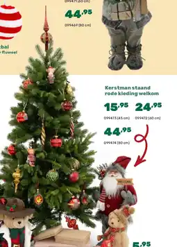 Happyland Kerstman staand rode kleding welkom 60 cm aanbieding